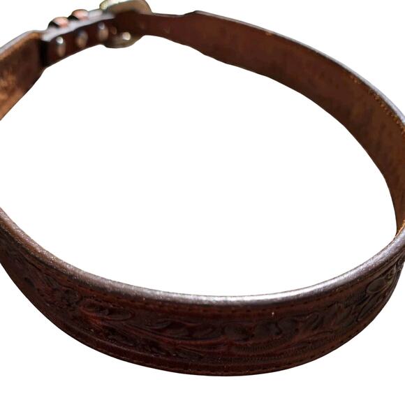 Vintage Western Women’s Leather Belt Circle Y Of Yoakum Size 32 8626 - Picture 3 of 6